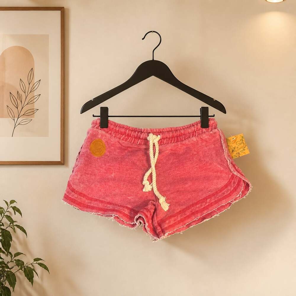Pop Surf by Popularity Products Women's Washed Red Beach Lounge Shorts